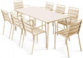 Ensemble de Jardin 8 Chaises et Table en Métal Ivoire - Modèle Palavas