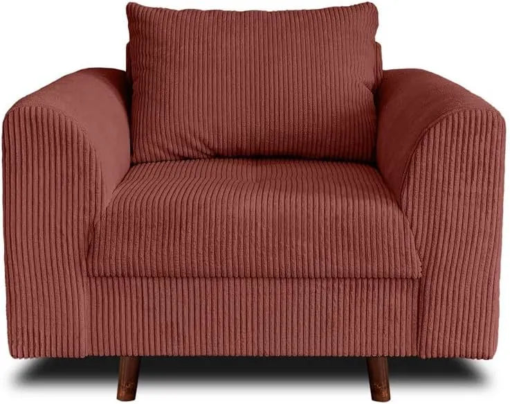 Chaise Élégante en Velours Côtelé Terracotta pour Salon - Lisa Design