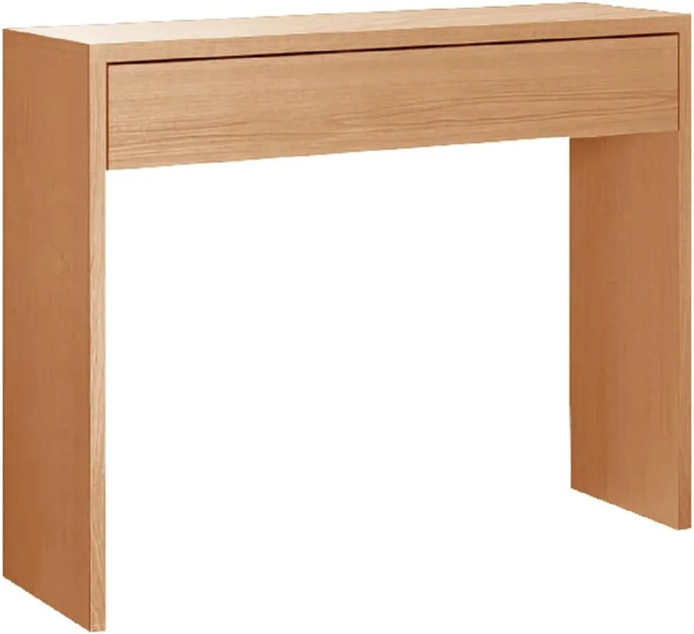 PEGANE Console d'Entrée avec Tiroir Unique, Finition Merisier - 100 x 30 x 76 cm