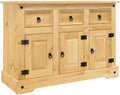 Buffet en Bois de Pin Massif Mexicain Marron 112x44x78 cm