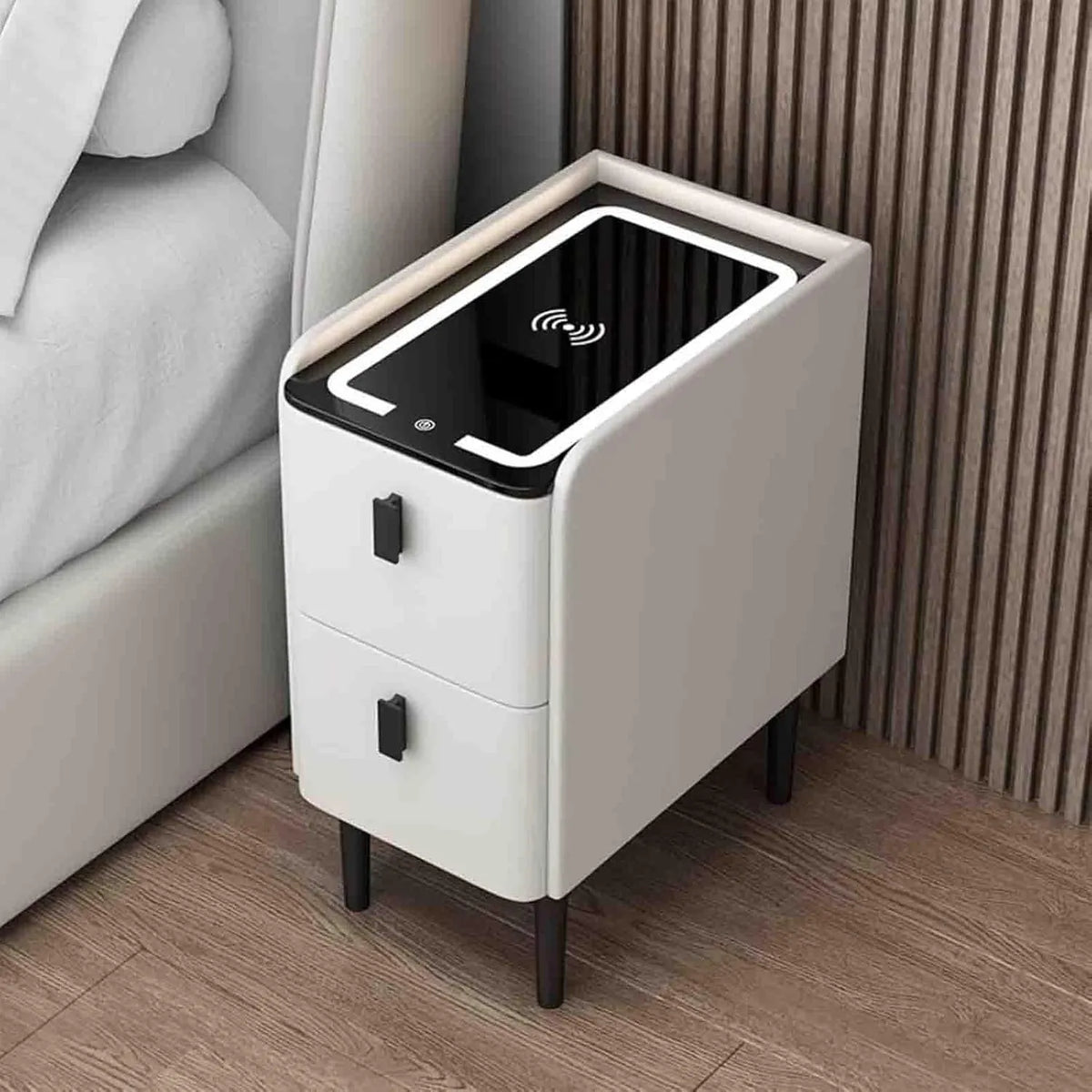 Chevet Moderne à 2 Tiroirs pour Chambre, Idéal pour Espace Restreint