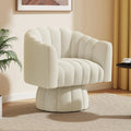 Fauteuil Pivotant Rétro en Velours Doux pour Salon, Chambre ou Bureau