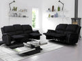 Ensemble Hernani : Canapés Relax 3 et 2 Places en Microfibre - Noir