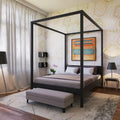 Lit à baldaquin double Romance 160x200 Noir - Weber Industries