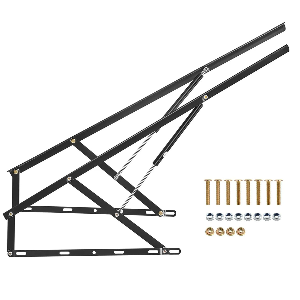 VEVOR Mécanisme de Levage pour Lit Escamotable, Compatible 150 x 180 cm, Levier Pneumatique Robuste, Capacité 70 kg, Charnières pour Lit Coffre