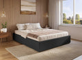 Lit Coffre en Simili Cuir Noir 180x200 cm avec Sommier Relevable - DecoInParis