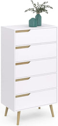 Commode Scandinave Helsinki Blanc 5 Tiroirs 60 cm