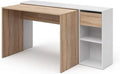 Bureau d'ordinateur Vicco Ben, Blanc et Sonoma, 145 x 46.4 cm