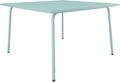 Table de jardin carrée 120 cm métal vert amande MIRMANDE - Design moderne