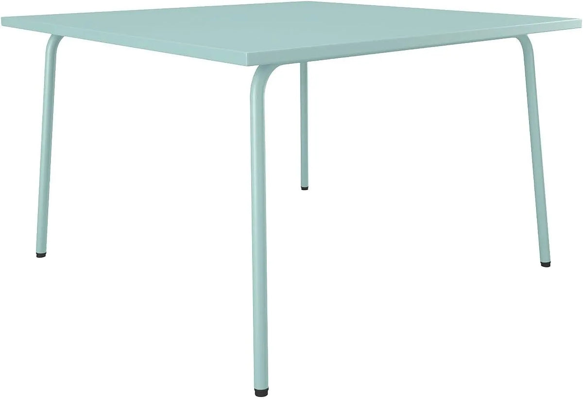 Table de jardin carrée 120 cm métal vert amande MIRMANDE - Design moderne