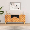Buffet TV en Bois de Manguier 105 cm, Étagère Moderne avec Rangement Ample pour Salon, Meuble Télé Robuste et Élégant