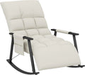 Fauteuil Relaxant HOMCOM pour Allaitement avec Repose-Pieds et Dossier Réglables, Confort pour Salon ou Chambre, 120 kg, Crème