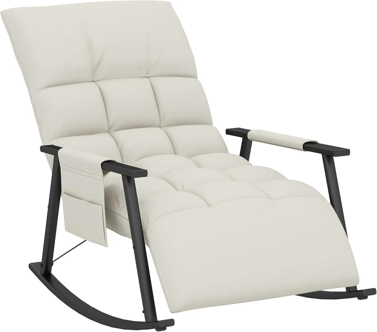 Fauteuil Relaxant HOMCOM pour Allaitement avec Repose-Pieds et Dossier Réglables, Confort pour Salon ou Chambre, 120 kg, Crème