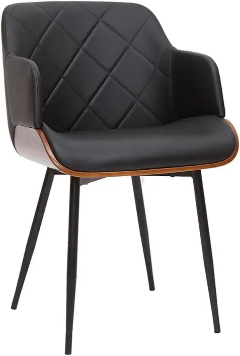 Chaise Design Noir en Bois Foncé et Métal - Miliboo Lucien