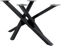 Pieds de Table Jimmy, Métal Noir, Hauteur 72 cm, Design Étoile, 120x60 cm