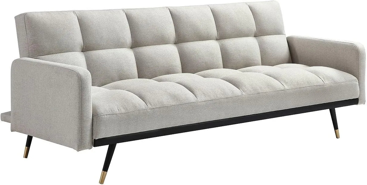 Canapé Convertible 3 Places en Tissu Beige - ROREMA