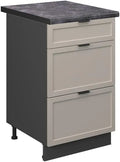 Armoire de Cuisine Vicco Fame-Line, 50 cm, Gris Beige et Anthracite