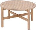 Table Basse de Jardin Ronde en Acacia Beige 80 cm pour Terrasse et Balcon