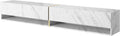 Ensemble TV 200 cm Effet Marbre Blanc avec Détails Dorés