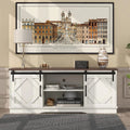Buffet de Cuisine Industriel Merax - Armoire avec Portes Coulissantes et Étagère Réglable - Blanc - Pour Salon et Salle à Manger