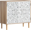 Buffet Vintage Sculpté avec Étagère Réglable pour Salon et Cuisine
