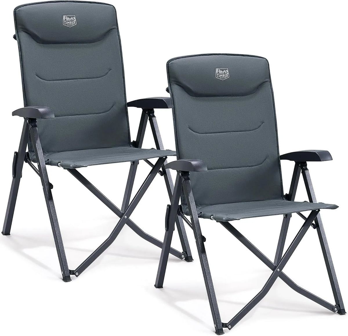 Chaise de Jardin Inclinable 4 Positions TIMBER RIDGE - 150kg, Pliable et Portable, pour Terrasse et Camping