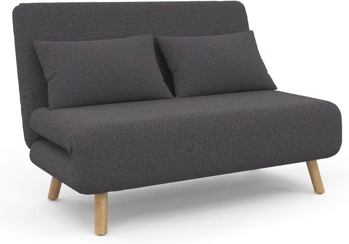 IDMarket - Sofa-Lit Convertible Romeo 2 Places 120 x 190 cm en Tissu Gris Anthracite