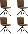 Ensemble de 4 Chaises de Salle à Manger Marron en Similicuir