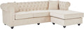 Canapé d'angle réversible en velours beige style Chesterfield - Toledo