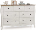 Commode de Chambre Rustique à 7 Tiroirs en Tissu avec Kit de Sécurité - Gris