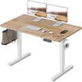 Bureau Électrique Réglable FEZIBO, 100x60 cm, avec Ports USB-A/USB-C, Chêne