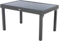 Table de Jardin Extensible Piazza 10 Places en Aluminium et Verre Trempé - Gris Graphite