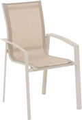 Hespéride - Chaise de Jardin Empilable, Lin et Argile, Résistante à la Rouille, Texaline Légère, Idéale pour Terrasses et Balcons