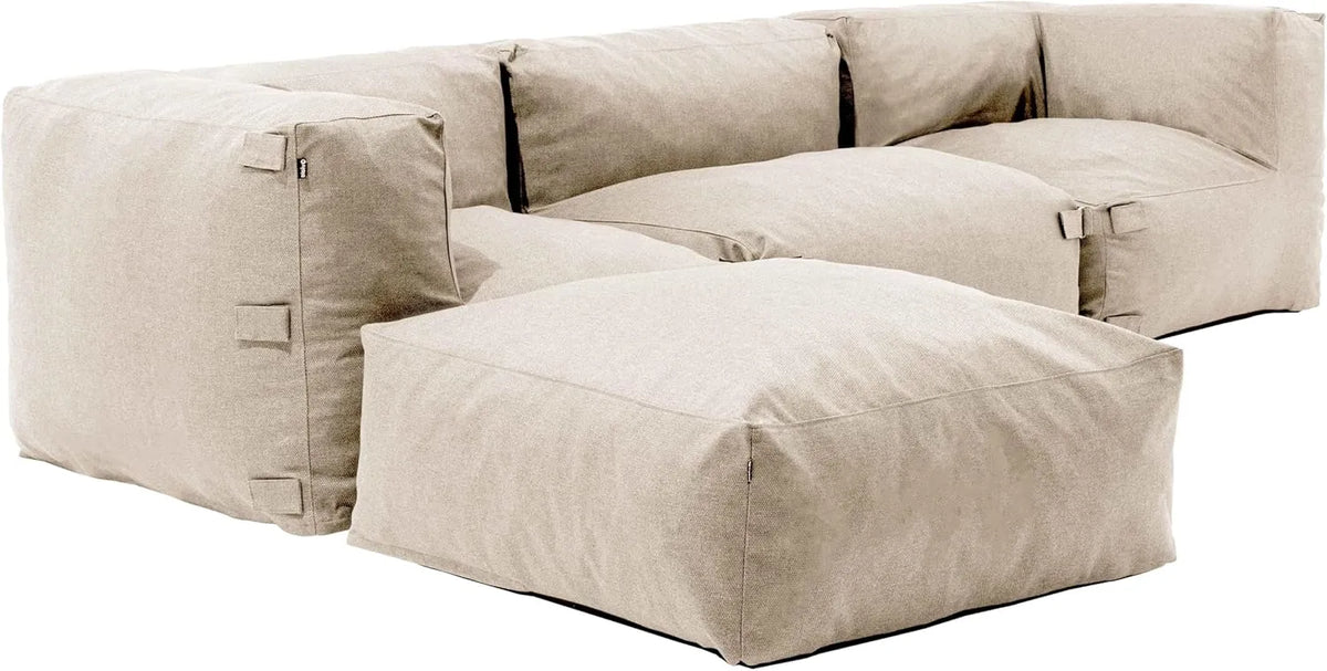 Ensemble Canapé d'Angle de Jardin Modulable 4 Places Beige - Mixi