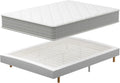 Ensemble Lit Double 140x200 cm avec Matelas à Mémoire et Sommier Confortable