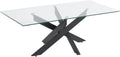 Table basse Cosima en verre trempé et métal noir - Design moderne