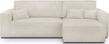 HOMIFAB Canapé d'angle réversible 4 places avec rangement en velours beige - Modèle Livia