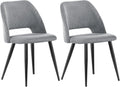 Ensemble de 2 chaises en velours côtelé gris pour salle à manger et salon