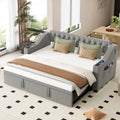 Sofa-Lit Convertible 2 Places 90/180x190cm avec Port USB et Rangement, Velours Gris