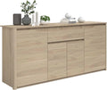 Buffet Enfilade Parisot Chicago en Chêne Dakota - 185,5 x 46 x 85,5 cm
