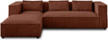 Canapé d'angle gauche en velours côtelé terracotta 4 places - Design Stella par Lisa