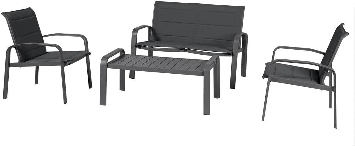 Ensemble de Jardin 4 Places Elyn Anthracite - Hespéride
