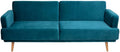 Canapé-lit 3 Places en Velours Bleu - Confort et Élégance