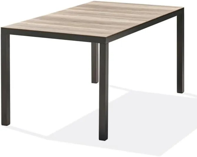 Table de Jardin Extérieure Imitation Bois Gris Anthracite 150cm - Paris Prix