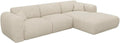 Canapé d'angle droit en velours côtelé beige - Grand modèle POGNI par Maison Céphy