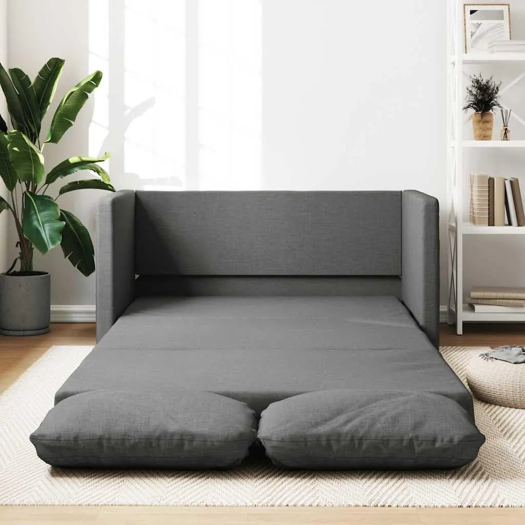 Canapé-lit Convertible 2 en 1 en Tissu Gris Foncé 112x174x55 cm