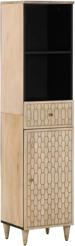 Armoire de salle de bain en bois de manguier massif 38x33x160 cm