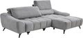 Canapé d'angle droit relax en tissu gris avec assise coulissante ELOSIA - Vente-unique
