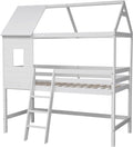 Lit Mezzanine pour Enfants avec Cabane Margot 190x90cm - Blanc