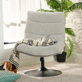 Fauteuil de Salon Pivotant 360° Réglable en Hauteur avec Dossier en Tissu Chenille Gris